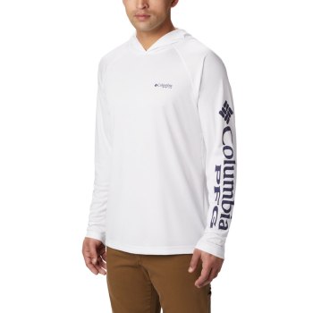 Columbia PFG Terminal Tackle, Sudaderas Con Capucha Blancos Para Hombre | 015734-SPF